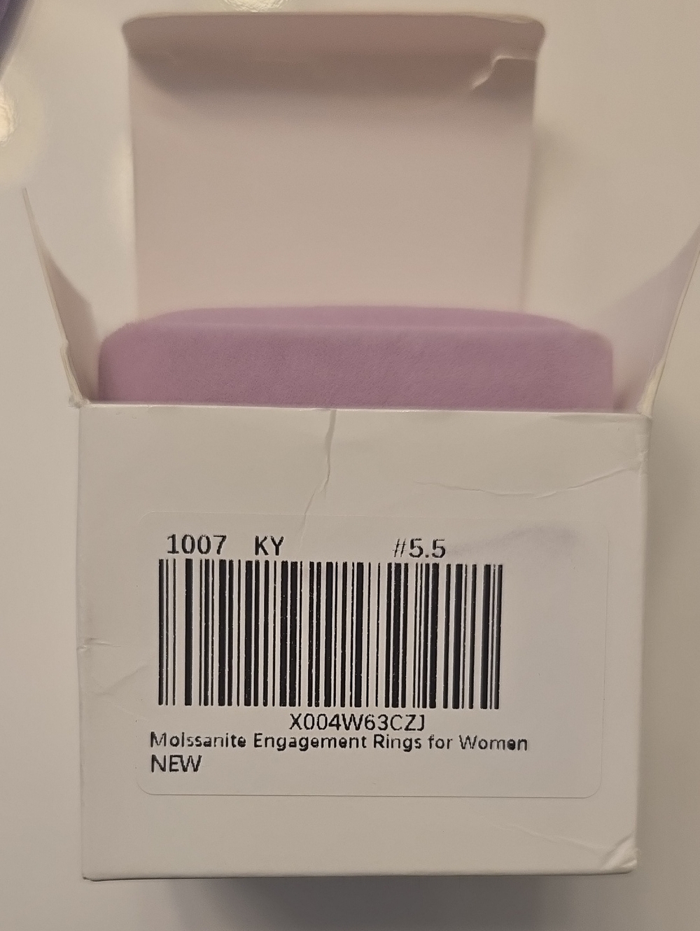 Size 5.5 Moissanite Engagement Ring with Lilac Insert - Picture 5 of 7